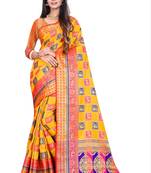 Multicolor Woven Pure Kanjivaram Silk Saree With Blouse