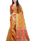 Multicolor Woven Pure Kanjivaram Silk Saree With Blouse