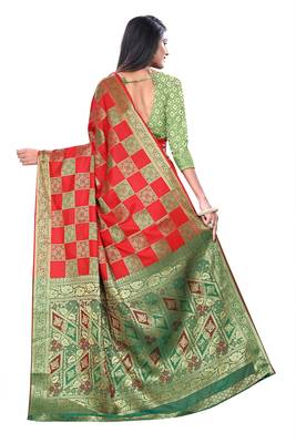 Multicolor Woven Pure Kanjivaram Silk Saree With Blouse 2