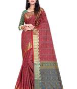 Multicolor Woven Pure Kanjivaram Silk Saree With Blouse
