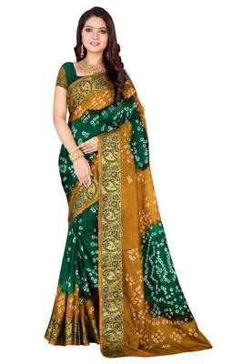 Multicolor hand woven art silk saree with blouse 1