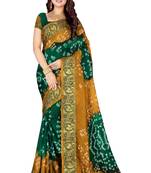 Multicolor hand woven art silk saree with blouse