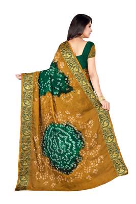 Multicolor hand woven art silk saree with blouse 2
