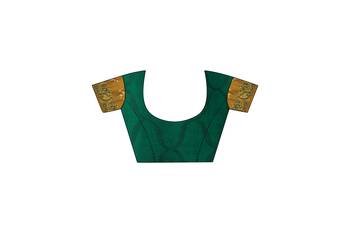 Multicolor hand woven art silk saree with blouse 4