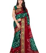 Multicolor hand woven art silk saree with blouse
