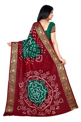 Multicolor hand woven art silk saree with blouse 2