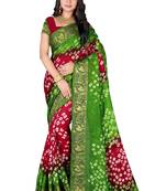 Multicolor hand woven art silk saree with blouse