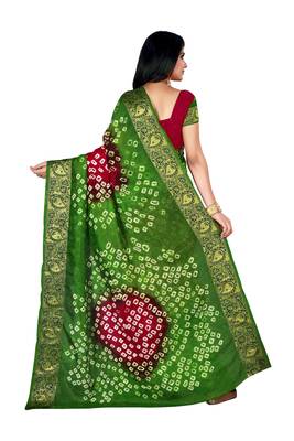 Multicolor hand woven art silk saree with blouse 2