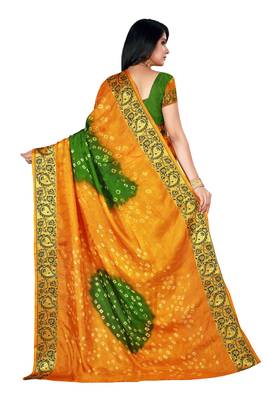 Multicolor hand woven art silk saree with blouse 2