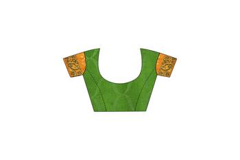 Multicolor hand woven art silk saree with blouse 4