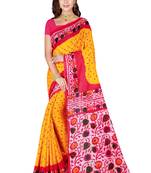 Multicolor hand woven art silk saree with blouse
