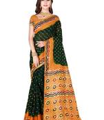 Multicolor hand woven art silk saree with blouse