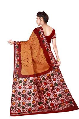 Multicolor hand woven art silk saree with blouse 2