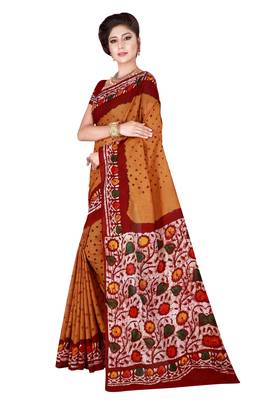 Multicolor hand woven art silk saree with blouse 3