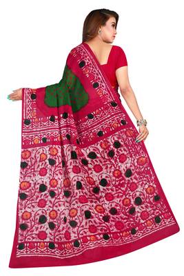Multicolor hand woven art silk saree with blouse 2