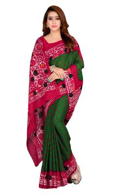 Multicolor hand woven art silk saree with blouse 3