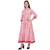 Reme Women Pink Flared Long Casual Printed Cotton Kurta