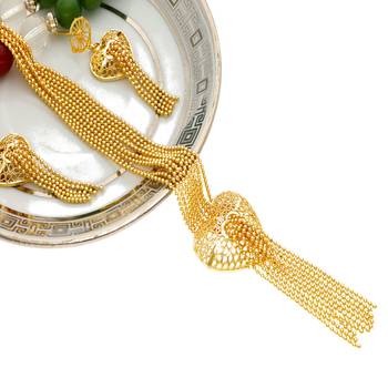 Asmitta Stylish Heart Shape 1 Gram Gold Plated Long Haram Multi String Necklace Set For Women 2