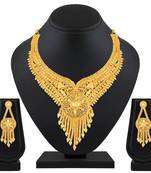 Asmitta Incredible Designer 1 Gram High Gold Plated Choker Style  Necklace Set For Women