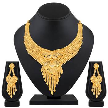 Asmitta Stylish Traditional 1 Gram High Gold Plated Choker Style  Necklace Set For Women 1