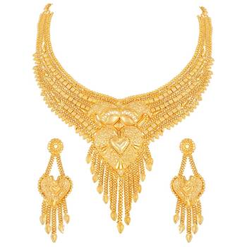 Asmitta Stylish Traditional 1 Gram High Gold Plated Choker Style  Necklace Set For Women 2
