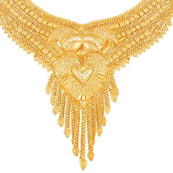 Asmitta Stylish Traditional 1 Gram High Gold Plated Choker Style  Necklace Set For Women 3