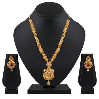 Asmitta Tradition 1 Gram Gold Plated Opera Style Necklace Set For Women And Girls 1