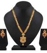 Asmitta Tradition 1 Gram Gold Plated Opera Style Necklace Set For Women And Girls