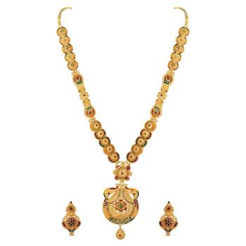 Asmitta Tradition 1 Gram Gold Plated Opera Style Necklace Set For Women And Girls 2