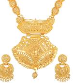 Asmitta Designer 1 Gram Gold Plated Opera Style Necklace Set For Women