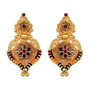 Asmitta Tradition 1 Gram Gold Plated Opera Style Necklace Set For Women And Girls 5