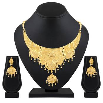 Asmitta Festive Wear 1 Gram Gold Plated Choker Style Necklace Set For Women 1