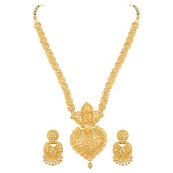 Asmitta Classic 1 Gram Gold Plated Choker Necklace Set For Women 4