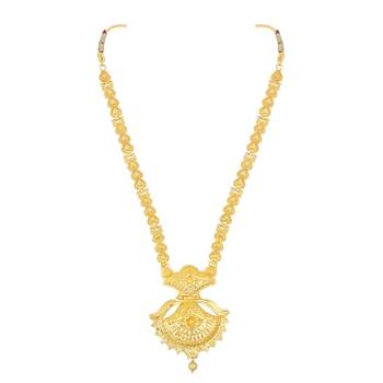 Asmitta Glamorous 1 Gram Gold Plated Opera Style Necklace Set For Women 4