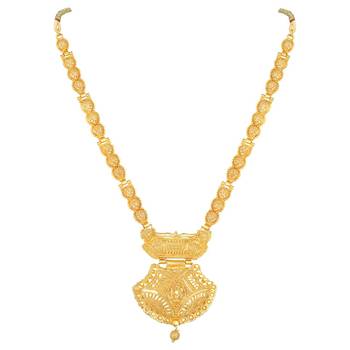 Asmitta Designer 1 Gram Gold Plated Opera Style Necklace Set For Women 2