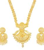 Asmitta Glamorous 1 Gram Gold Plated Opera Style Necklace Set For Women
