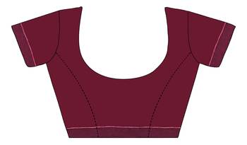 Maroon printed georgette saree with blouse 5