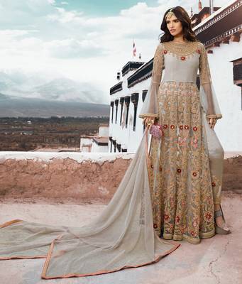 Off-white embroidered net salwar 1