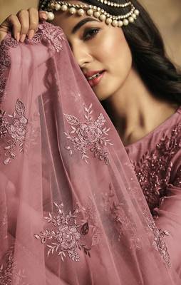 mauve  embroidered net anarkali  2