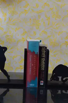 Bull and Men Wooden Book End