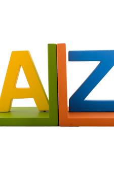 Colorful A-Z Design Wooden Bookend