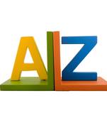 Colorful A-Z Design Wooden Bookend
