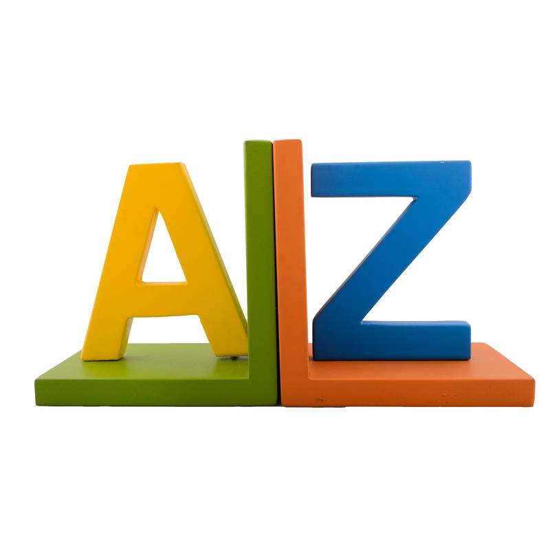 Colorful A-Z Design Wooden Bookend