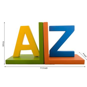 Colorful A-Z Design Wooden Bookend 3