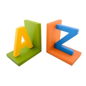 Colorful A-Z Design Wooden Bookend 4