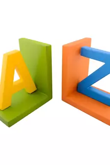 Colorful A-Z Design Wooden Bookend