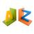 Colorful A-Z Design Wooden Bookend