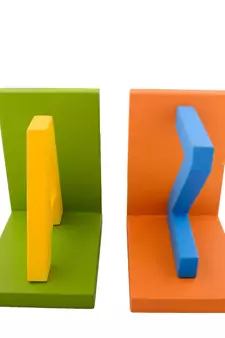 Colorful A-Z Design Wooden Bookend