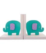 Colorful Baby Elephant Design Wooden Bookend