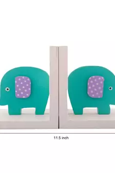 Colorful Baby Elephant Design Wooden Bookend
